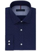 Tommy Hilfiger Men's Slim-fit Blue Print Dress Shirt