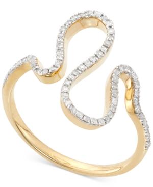 Wrapped In Love Diamond Squiggle Ring (1/5 Ct. T.w.) In 10k Gold, Created For Macy's