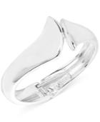 Robert Lee Morris Soho Silver-tone Sculptural Bypass Hinge Bangle Bracelet