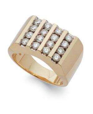 Men's Diamond Four-row Ring In 10k Gold (1-1/2 Ct. T.w.)