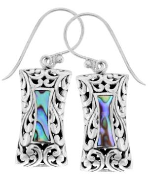 Bali Heritage Signature Carving Paua Sterling Silver Earrings