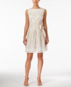 Style & Co. White Lace Tie-sash A-line Dress, Only At Macy's