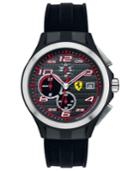 Scuderia Ferrari Watch, Men's Chronograph Lap Time Black Silicone Strap 44mm 830015