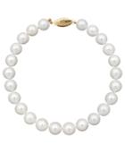 "belle De Mer Pearl Bracelet, 8"" 14k Gold A+ Akoya Cultured Pearl Strand (7-7-1/2mm)"