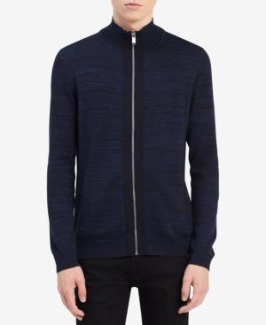Calvin Klein Men's Merino Zip-up Sweater, Created For Macy's