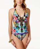Bleu By Rod Beattie Lattice Cutout One-piece Swimsuit Women's Swimsuit