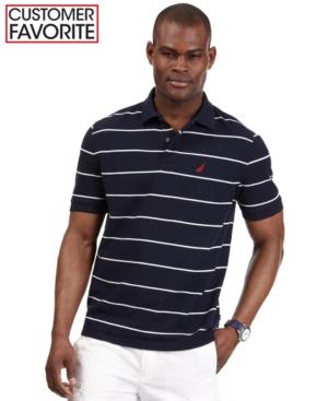 Nautica Striped Performance Deck Pique Polo