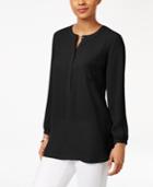 Jm Collection Pleated-back Top, Only At Macy's