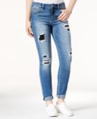 Tinseltown Juniors' Rip And Repair Slim Boyfriend Jeans