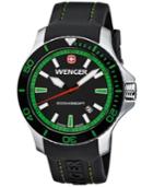 Wenger Men's Swiss Sea Force Black Silicone Rubber Strap Watch 43mm 01.0641.108