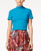 In Awe Of You By Awesomeness Tv Juniors' Ribbed Mock-neck Top