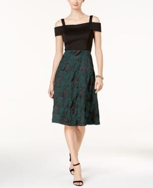 Donna Ricco Cold-shoulder Fit & Flare Dress