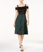 Donna Ricco Cold-shoulder Fit & Flare Dress