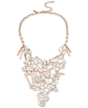 Inc International Concepts Rose Gold-tone Crystal Statement Necklace, Only At Macy's
