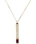 Ruby (3/4 Ct. T.w.) & Diamond (3/8 Ct. T.w.) Linear 16 Pendant Necklace In 14k Gold