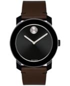 Movado Men's Swiss Bold Brown Leather Strap Watch 42mm 3600443