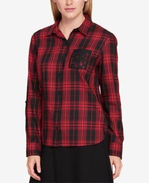 Tommy Hilfiger Plaid Lace-pocket Shirt, Created For Macy's