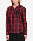 Tommy Hilfiger Plaid Lace-pocket Shirt, Created For Macy's