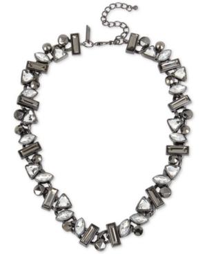 Inc International Concepts Hematite-tone Stone Cluster Collar Necklace, Only At Macy's