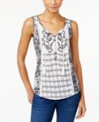 Style & Co. Embroidered Peasant Sleeveless Top, Only At Macy's