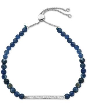 Giani Bernini Cubic Zirconia And Sodalite Semi-precious (11 Ct. T.w.) Slider Bracelet In Sterling Silver, Only At Macy's