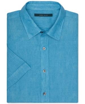 Perry Ellis Chambray Linen Short-sleeve Button-front Shirt