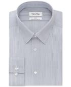 Calvin Klein Steel Slim-fit Non-iron Performance English Blue Fineline Stripe Dress Shirt