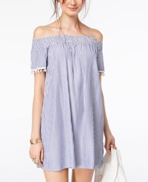 Love, Fire Juniors' Smocked Off-the-shoulder Dress