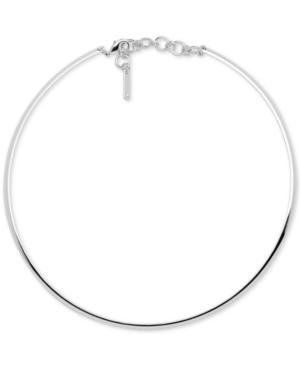 Nine West Silver-tone Polished Wire Choker Necklace