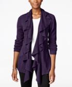 Karen Scott Ruffled Open-front Cardigan, Only At Macy's
