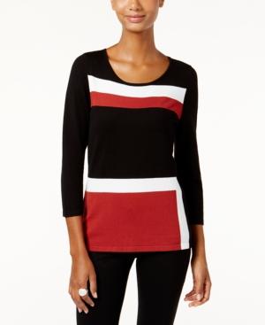 Inc International Concepts Colorblocked Crew-neck Sweater, Only At Macy's