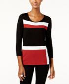 Inc International Concepts Colorblocked Crew-neck Sweater, Only At Macy's