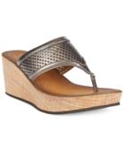 Clarks Collection Women's Avaleen Ocean Platform Wedge Thong Sandals