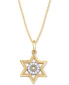 Diamond Accent Star Of David Pendant Necklace In 14k Gold