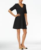 Maison Jules Scalloped Fit & Flare Dress, Created For Macy's