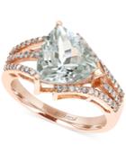 Effy Aquamarine (2-7/8 C.t. T.w.) And Diamond (1/4 Ct. T.w.) Ring In 14k Rose Gold