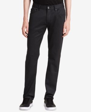 Calvin Klein Men's Slim-fit Stretch Herringbone-print Pants
