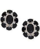 Onyx Stud Earrings (7 X 5mm And 4 X 3mm) In Sterling Silver