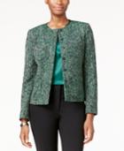 Kasper Snap-front Tweed Blazer