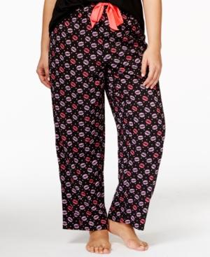 Jenni By Jennifer Moore Plus Size Kiss-print Pants, Only At Macy's