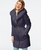 Vince Camuto Cable-knit-trim Down Puffer Coat