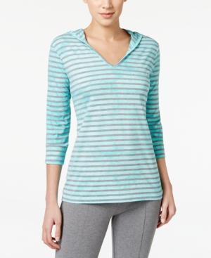 Style & Co. Petite Hooded Striped Top, Only At Macy's