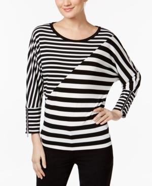 Calvin Klein Striped Dolman-sleeve Top