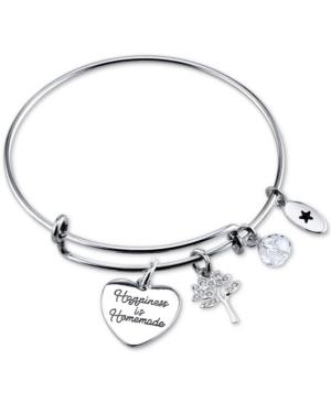 Unwritten Happiness Is Homemade Charm Bangle Bracelet In Stainless Steel