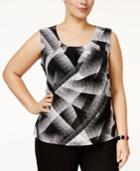 Kasper Plus Size Graphic-print Top