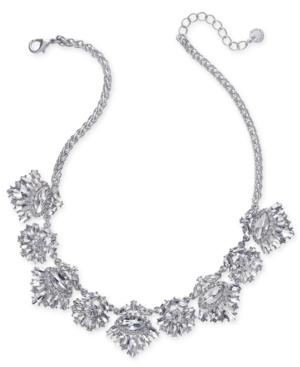 Charter Club Silver-tone Crystal Cluster Charm Collar Necklace, Created For Macy's