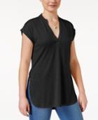 Almost Famous Juniors' Cap-sleeve High-low Utility Tunic