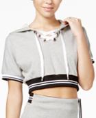 The Edit By Seventeen Lace-up Cropped Hoodie, Created For Macy's