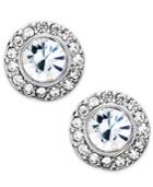 Lauren Ralph Lauren Silver-tone Glass Stone And Crystal Clip-on Stud Earrings