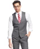 Bar Iii Mid-grey Slim-fit Pindot Vest